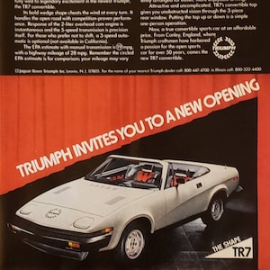 1979 TRIUMPH TR7 Convertible Car Vintage Print Ad