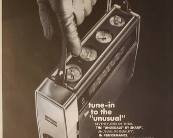 1970 SHARP Electronics Camper AM FM Radio Unusual Radios Vintage Print Ad