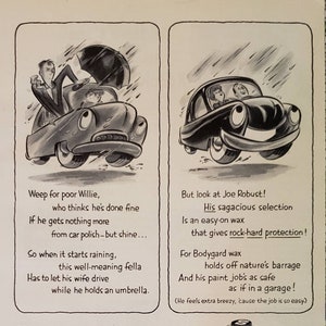 1954 SIMONIZ Liquid Bodygard AutoWachs Auto Autos Automobil Vintage Print Anzeige