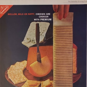 1962 NABISCO Premium Saltine Crackers Cheese Tray Food Vintage Print Ad