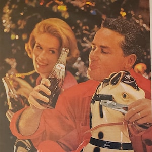 1963 PEPSI COLA Beverage Soda Drink Christmas Holidays Vintage Print Ad