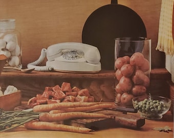 1961 BELL TELEPHONE SYSTEM Princess Phone Call Cook Food Telecommunications Vintage Print Ad