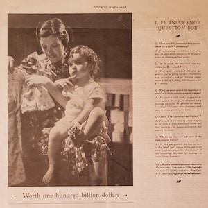 1937 The Equitable Life Assurance Society of the US Mother Child Life insurance Family Protection Vintage Print Ad