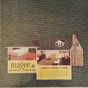 1954 MAGEE CARPET COMPANY Green Penn Kord Carpets Rugs Home Decor Vintage Print Ad