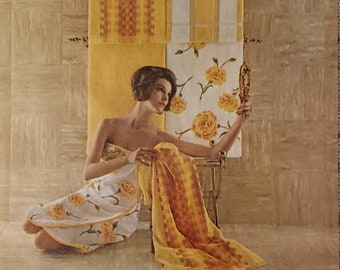 1961 CONE MILLS Żółte złote ręczniki kąpielowe Vintage Print Ad