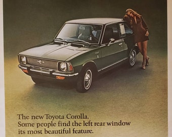 1971 TOYOTA COROLLA Sedan Economie Japanse Auto Auto Vintage Print Advertentie