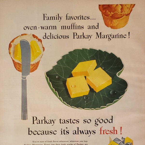 1951 PARKAY MARGARINE Oleo Kraft Food Vintage Print Ad