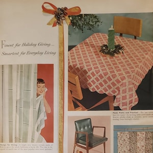 1954 BAKELITE COMPANY Krene Flexible Material Table Cloth Shower Curtain Chair Upholstery Household Vintage Print Ad