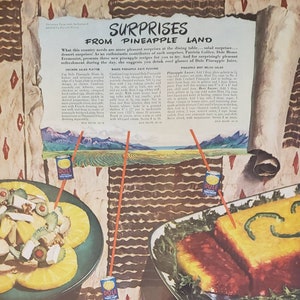 1946 DOLE Hawaiian Pineapple Products Hawaii Fruit Food Recipe Vintage Print Ad