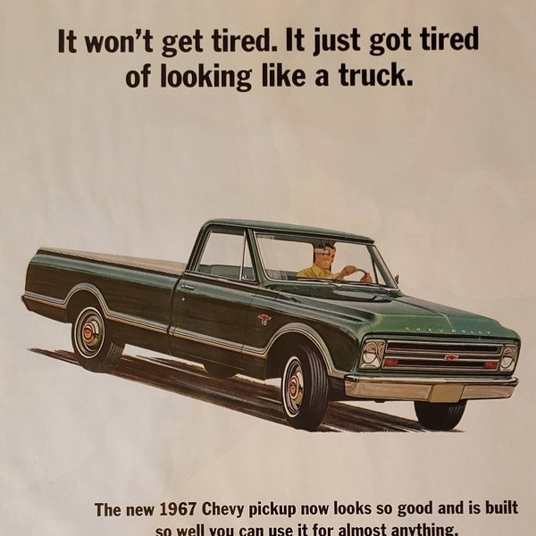 1967 CHEVROLET Chevy Pickup Truck General Motors Vehicles  Vintage Print Ad