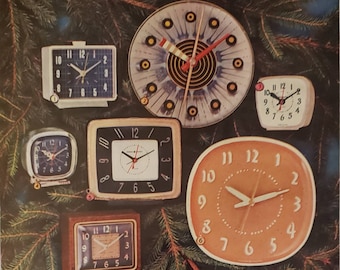 1954 GE General Electric Clock Faces Clocks Christmas Gifts Vintage Print Ad