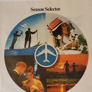 1967 BOEING Jetliner Avión Jet Air Travel Season Selector Vintage Print Anuncio