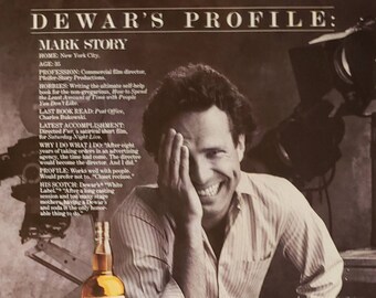 1984 DEWAR'S White Label Scotch Whisky Drink Beverage Alcohol Mark Story Vintage Print Ad