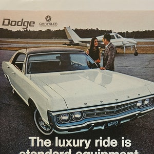 Publicité vintage DODGE MONACO 1970, Dodge matériau voiture vintage automobile cadeau art mural déco