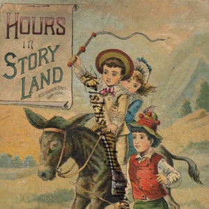 Instant Digital Download STORY LAND Victorian Childrens Book Cover Kids Vintage Digital Image File Printable Scrapbooking Collage Crafting