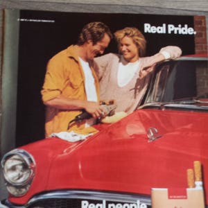 1988 Winston Lights Cigarettes - Vintage Ad - Retro - Red Car - Tobacco - Retro Ad - Wall Decor