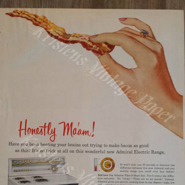 1953 Vintage Ad - Admiral Electric Range - 57 Heinz Pickles - Kitchen - Appliances - Bacon - Stove - Oven - Food - 1950s - Pickles - Retro