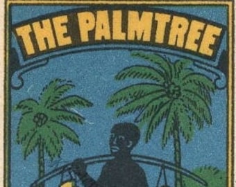 1900s Antique Swedish Matchbox Label Vintage Paper Ephemera - THE PALM TREE
