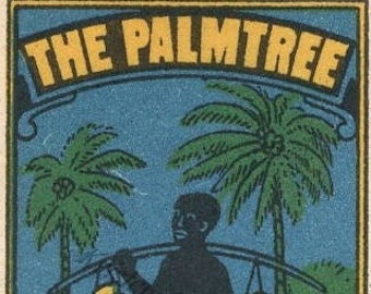 1900s Antique Swedish Matchbox Label Vintage Paper Ephemera - THE PALM TREE