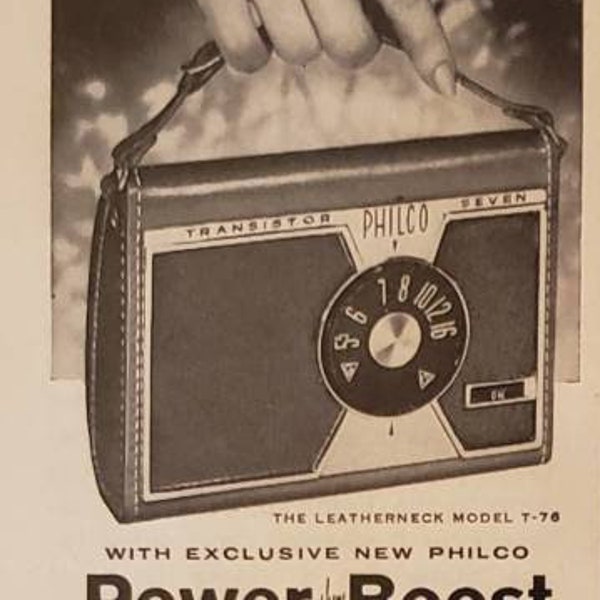 1960 PHILCO Transistor Radio Portable Battery Powered Radios Vintage Print Ad