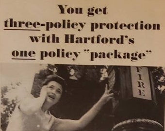 1957 HARTFORD FIRE INSURANCE Company Group Three Policy Protection Diefstal Aansprakelijkheid Vintage Print Ad