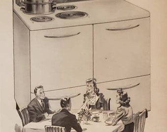 1943 GIBSON Kühlschrank Komoany Kookall Electric Range Küchengerät Vitamin Defense Vintage Print Ad