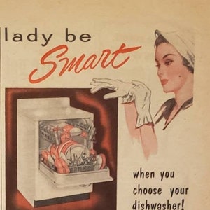 1953 KÜCHENHILFE Spülmaschine Smart Lady Appliance COLGATE Zahncreme Zahnpasta Matrosen Bad Breath Vintage Print Ad