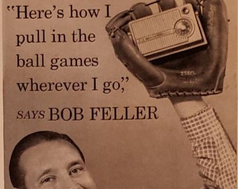 1957 MOTOROLA All Transistor Pocket Radio Bob Feller Ball Games TRUE TEMPER Golf Club Shafts Doctor Health Vintage Print Ad