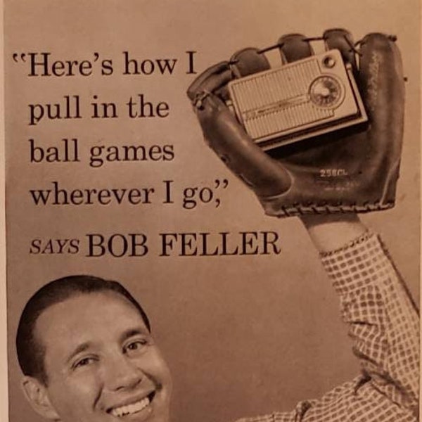 1957 MOTOROLA All Transistor Pocket Radio Bob Feller Ball Games TRUE TEMPER Golf Club Shafts Doctor Health Vintage Print Ad