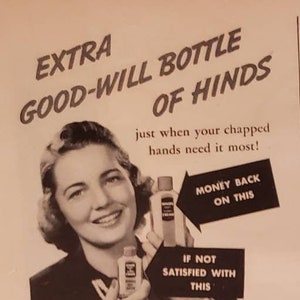 1938 HINDS Honey Almond Hand Cream Lotion Honeymoon Hands Vintage Print Ad
