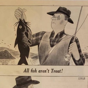 1947 BAND-AID Adhesive Bandages Skin Care Wound Health Johnson & Johnson Fish Trout Vintage Print Ad