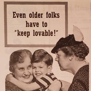 1937 LISTERINE Antiseptic Bad Breath Halitosis Lovable Grandma Hug Old Folks Lambert Pharmacal Vintage Print Ad
