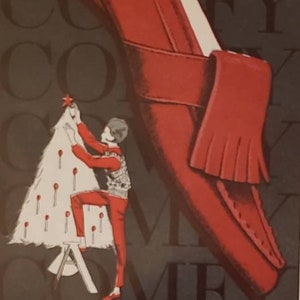 1962 DANIEL GRÜN Rot Mokassin Schuhe Mode Schuhe Weihnachten Vintage Print Ad
