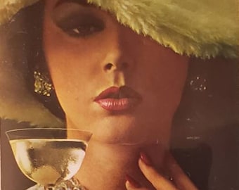 1964 GILBEY&#39;S VODKA Alcohol Drink Beverage Distillery Liquor Lady in Hat Vintage Print Ad