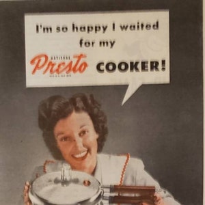 1946 NATIONAL PRESTO COOKER Pressure Cooker Cooking Kitchen Appliance Household Vintage Print Ad