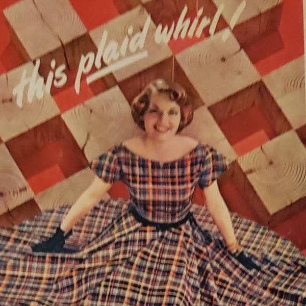 1948 DAN RIVER Mills Fabric Plaid Dress Women's Fashion Clothing Doris Dodson Junior Dresses Vintage Print Ad