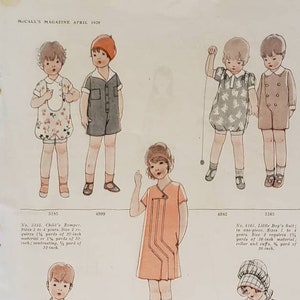 1928 MCCALL'S Barnkläder Mönster Paris Mode Barnkläder Vintage Tryckt Annons