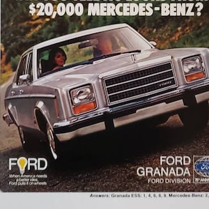 1978 FORD GRANADA ESS Car Auto Vintage Print Ad