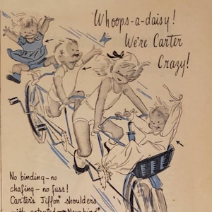 1947 CARTER es Kids Kinder Kleidung Mode Nevabind Unterarme Jiffon Schultern Vintage Print Ad