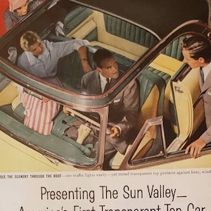 1954 MERCURY Sun Valley Transparent Top 161 Horsepower V-8 Engine Power Car Ford Motor Company Cars Vintage Print Ad