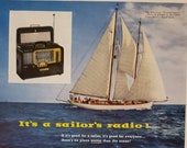 1956 ZENITH Radio Constellation Schooner Boat Sailor Vintage Print Ad