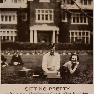 1956 REMINGTON RAND Quiet-riter Máquina de escribir portátil Estudiantes Vintage Print Ad