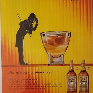1957 I.W. HUNTER Gold Medal Kentucky Straight Bourbon Whiskey Alcohol Liquor Vintage Print Ad