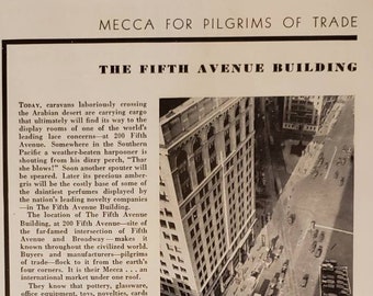 1931 FIFTH AVENUE BUILDING New York City Office Business Trade Mecca Aerial View Madison Square Vintage Print Ad