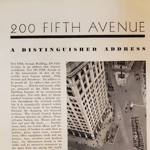 1931 200 FIFTH AVENUE BUILDING New York City Office Business Distinguished Address Aerial View Madison Square Vintage Print Ad