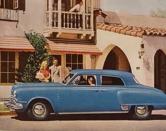 1947 STUDEBAKER Commander Regal DeLuxe 4 Tür sedan car GIRARD PERREGAUX Fine Watches Schmuck Vintage Print Ad