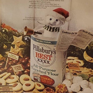 1976 PILLSBURY'S BEST FLOUR Baking Holiday Cookies Food Vintage Print Ad