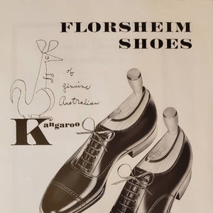 1954 FLORSHEIM SHOE COMPANY Kangaroo Leather Mens Shoes Fashion Vintage Print Ad