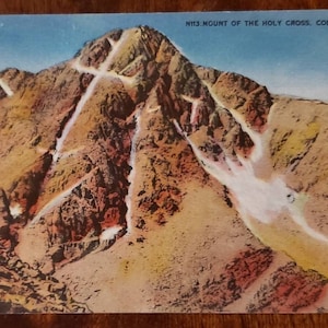 REDCLIFF COLORADO Mount of the Holy Cross Mountain Vintage Leinen Postkarte