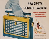 1956 ZENITH Portable Radios Carnival Holiday Royal Radio Models Electronics Vintage Print Ad